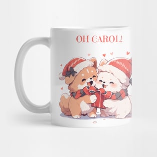 Cute puppies singing Christmas carols Mug